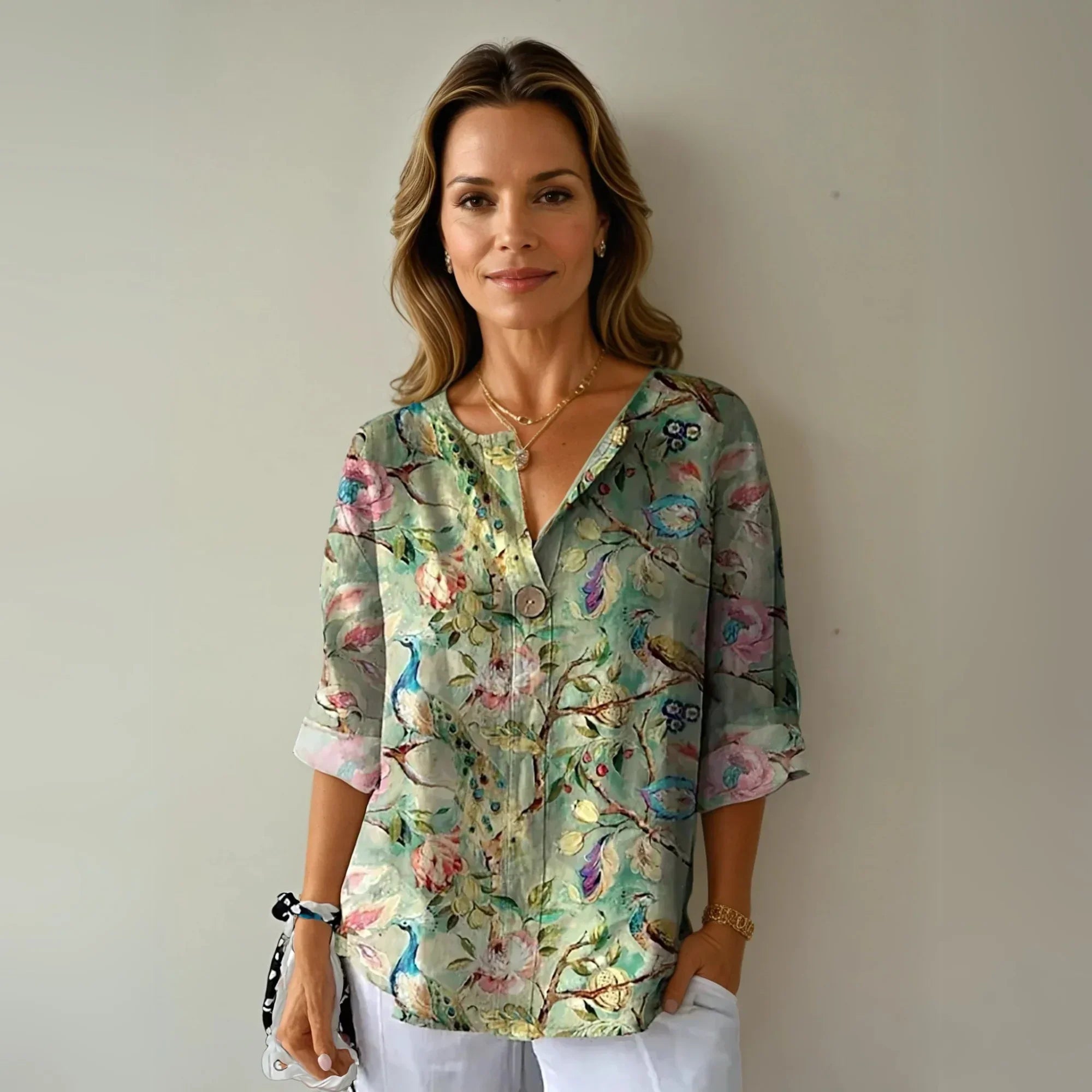 Finley Floral 3/4 Top
