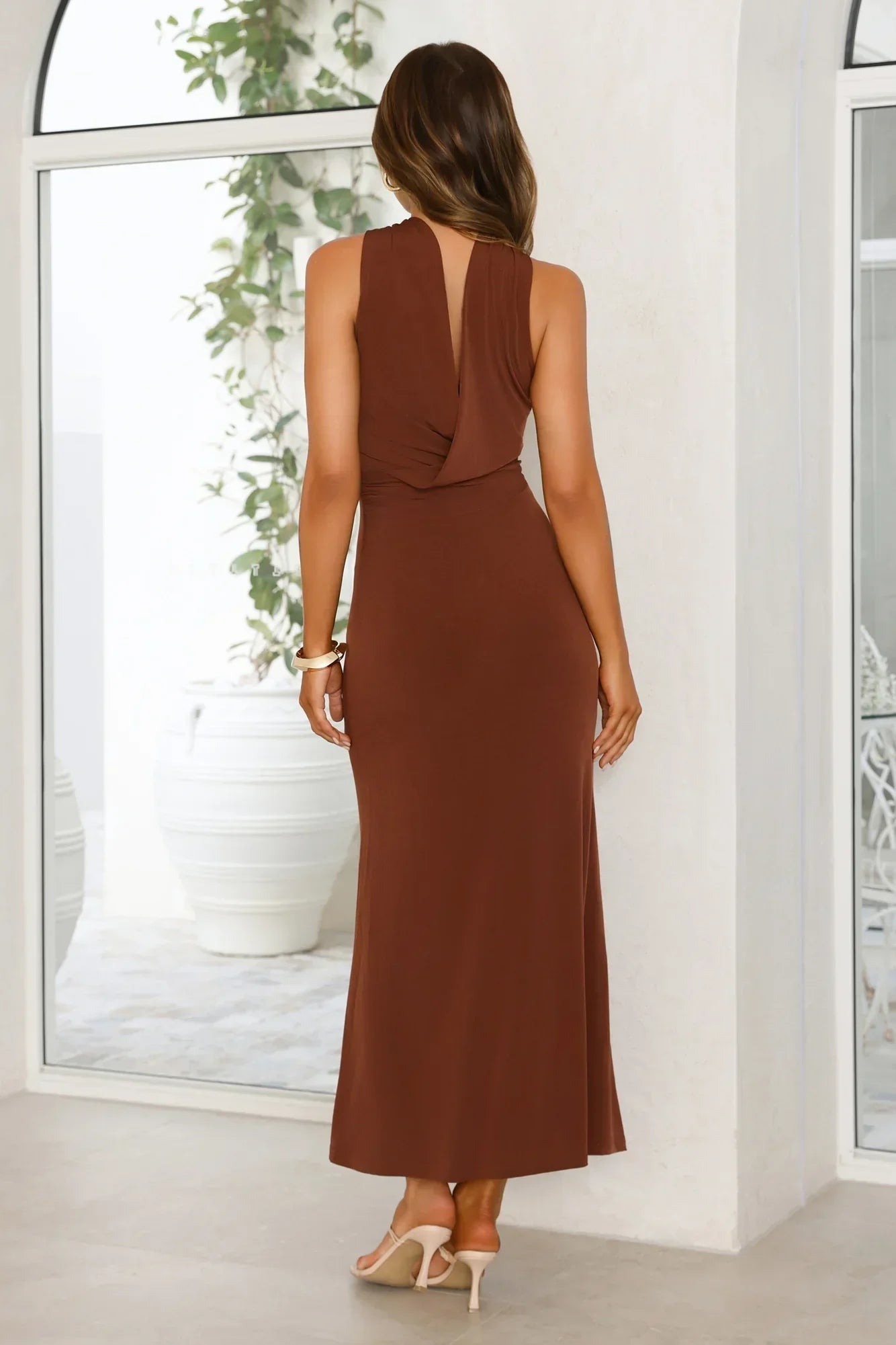 Starlight Serenade Maxi Dress Brown