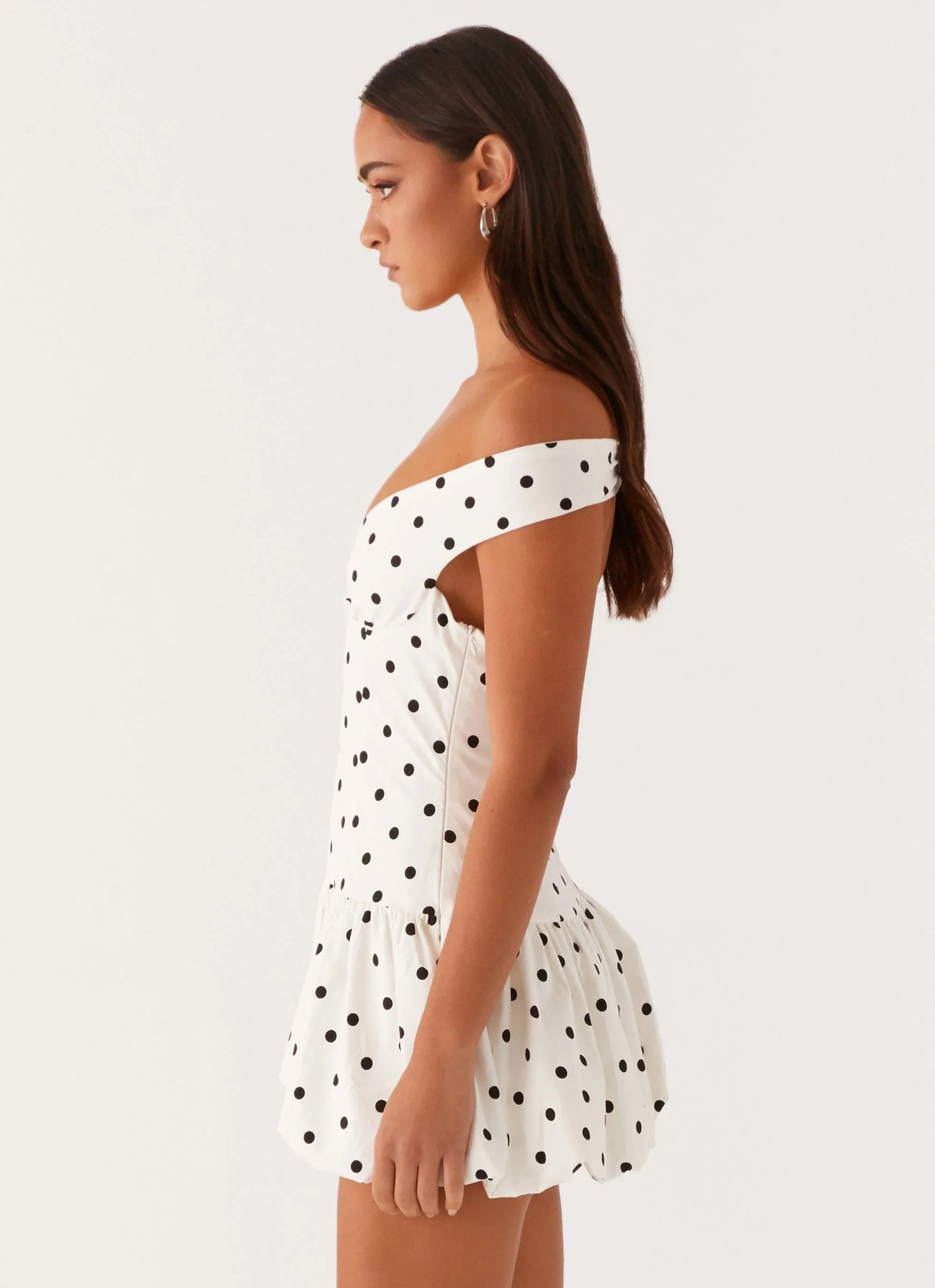 Endless Romance Mini Dress White Polkadot