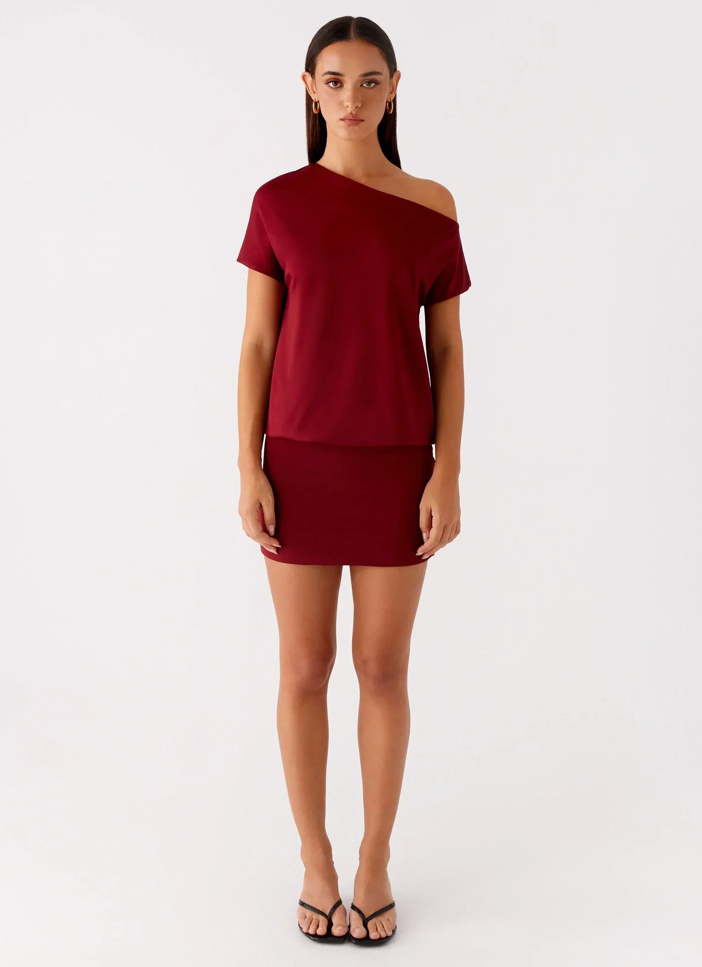 Paulie Mini Dress - Maroon