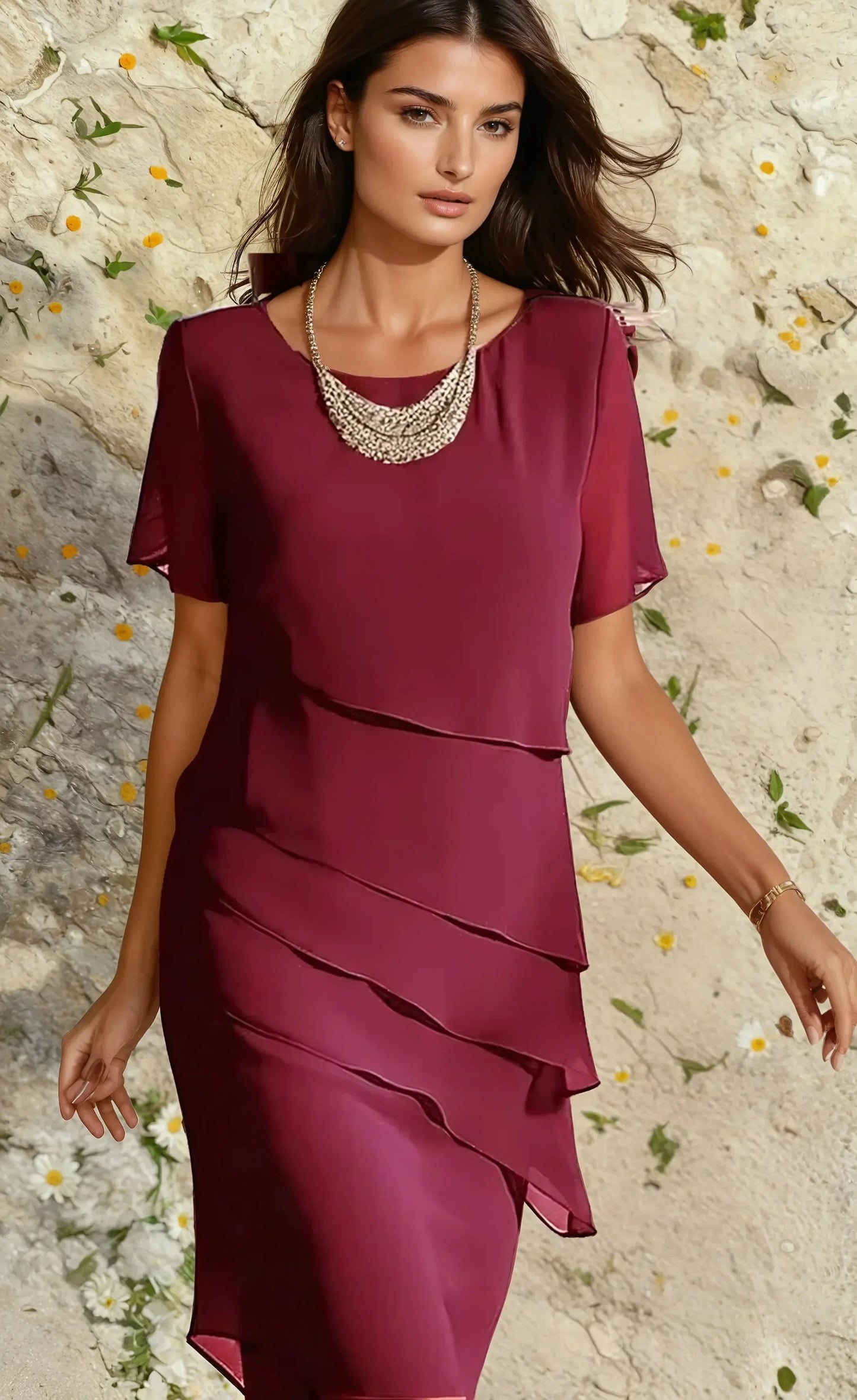 Meredith Ruffle Midi Dress