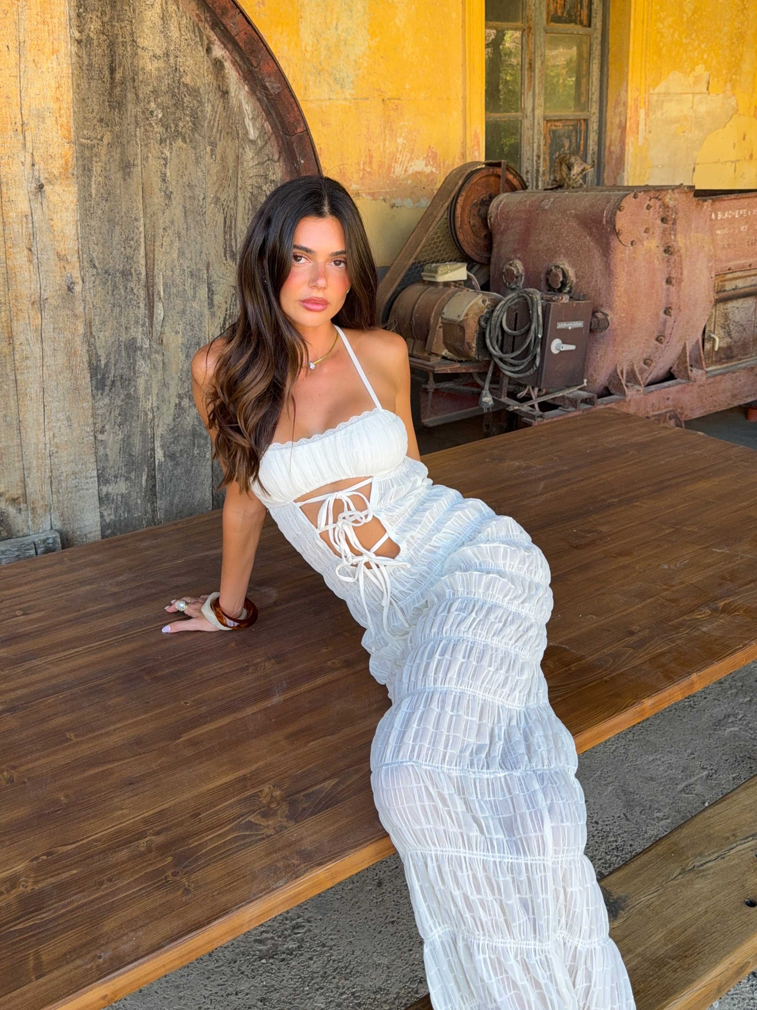 Priane White Maxi Dress