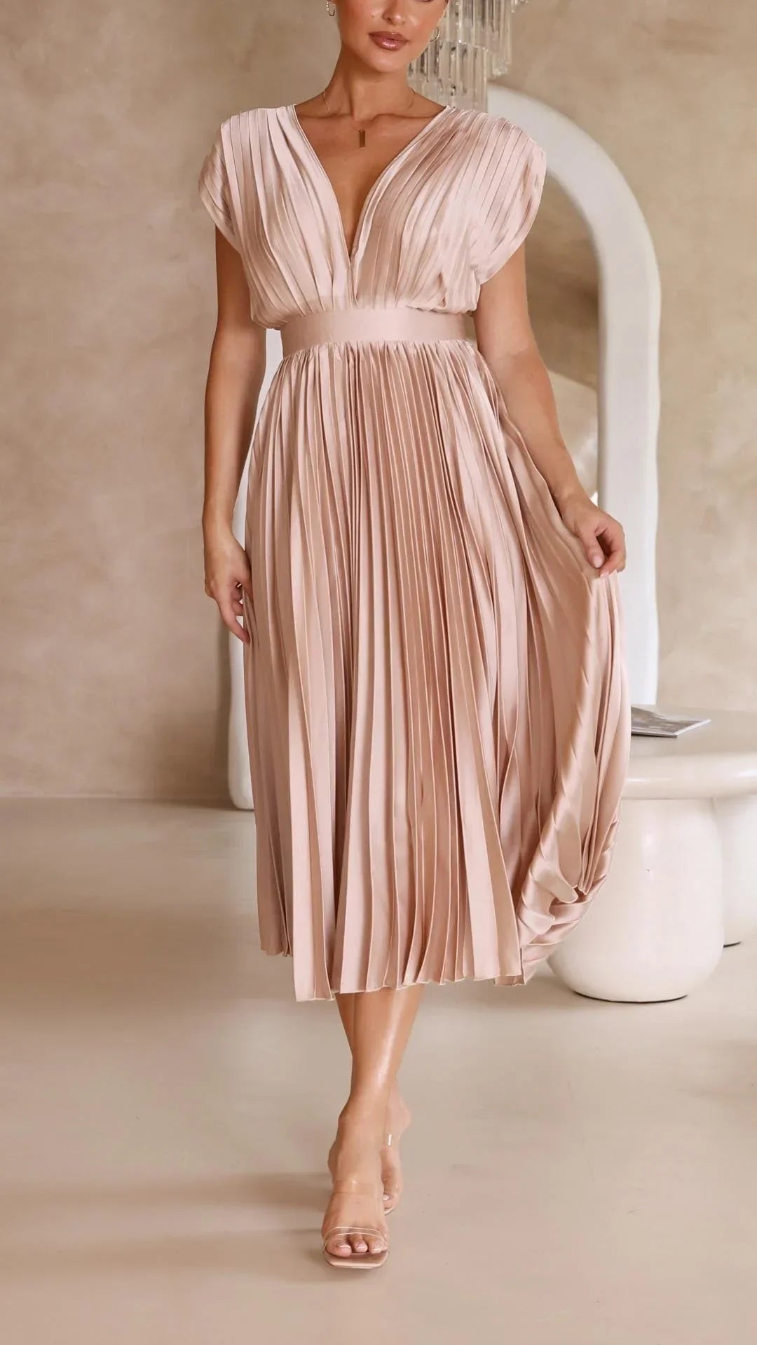 Rosalie Pleated Midi Dress