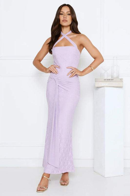 Kissed By Stars Halter Maxi Dress Purple