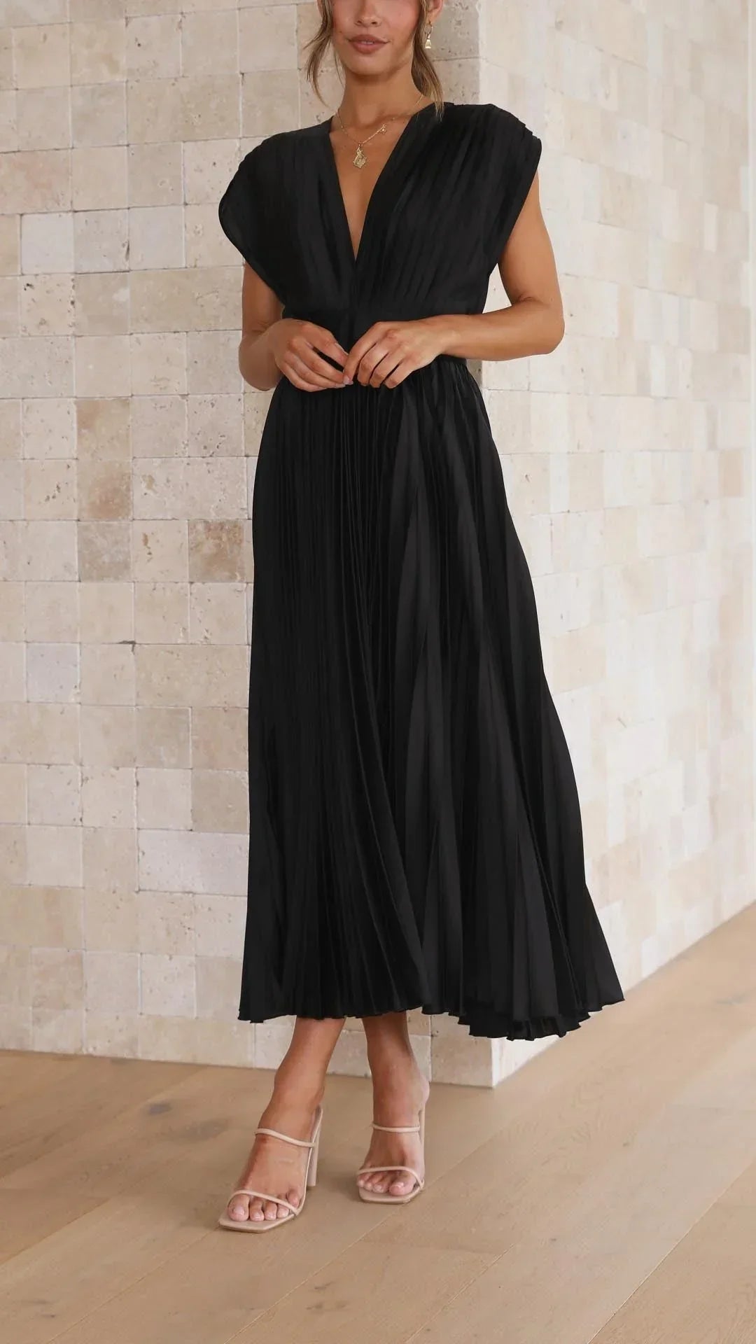 Rosalie Pleated Midi Dress