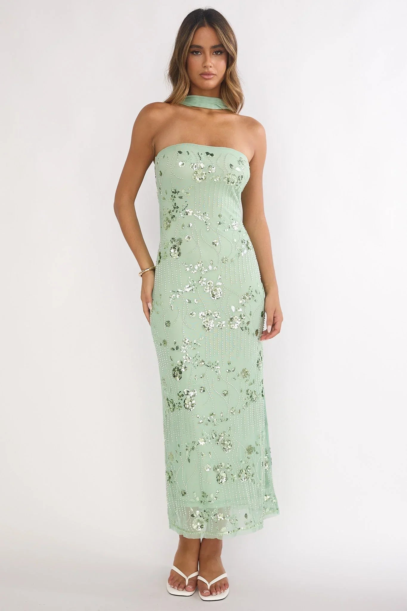 Jeremia Strapless Maxi Dress Mint