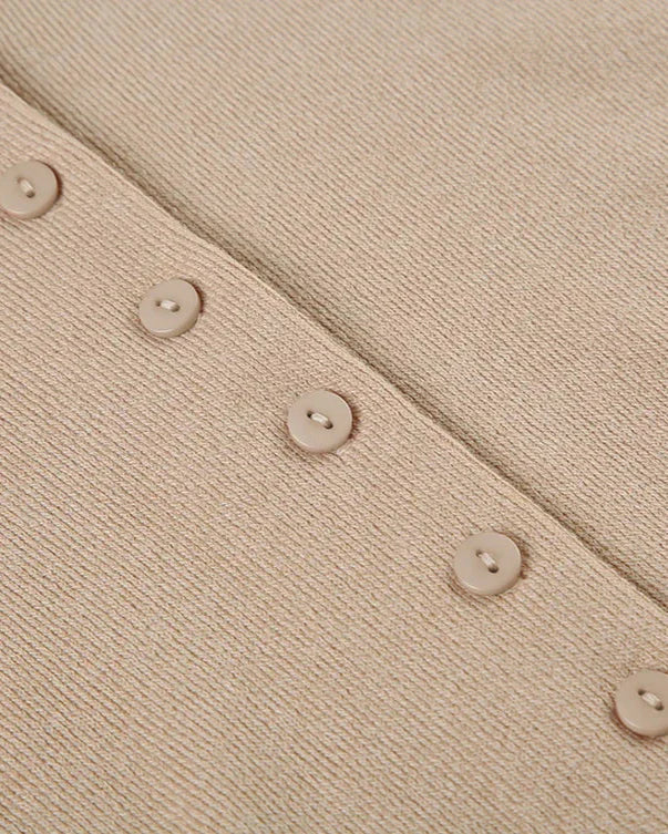Duttini | Ribbed Contour Buttoned Mini Dress