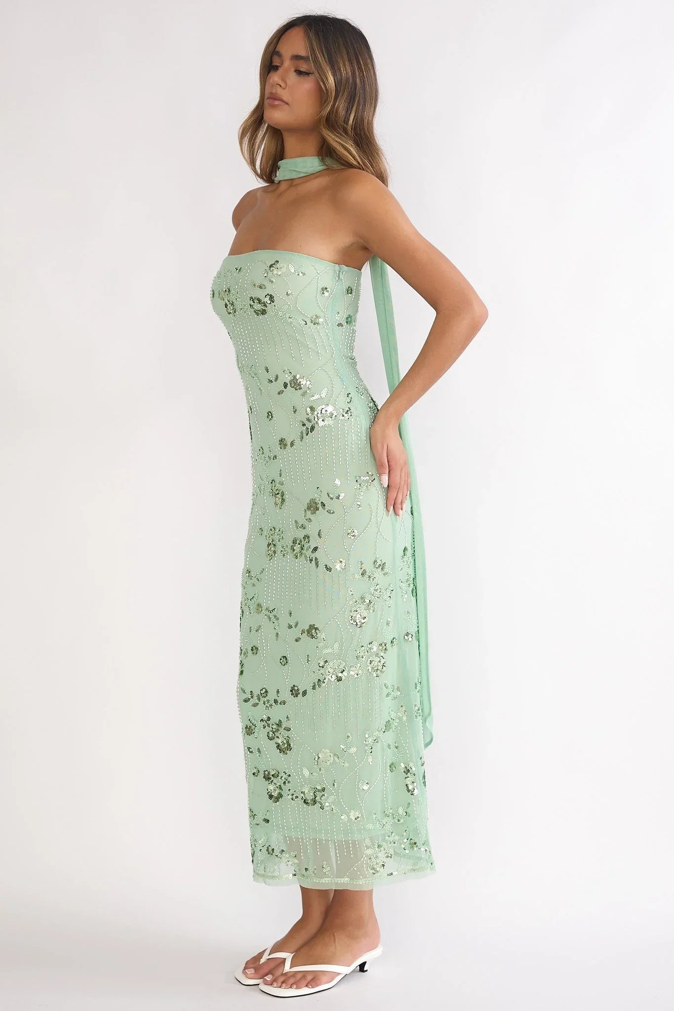 Jeremia Strapless Maxi Dress Mint