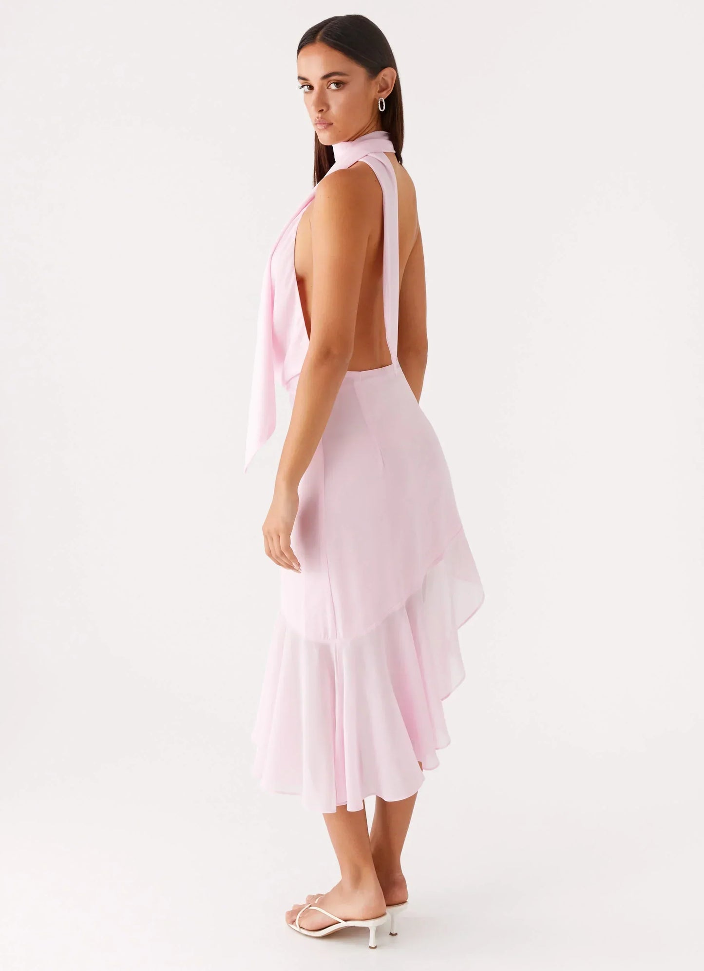 Layna Scarf Midi Dress - Pink