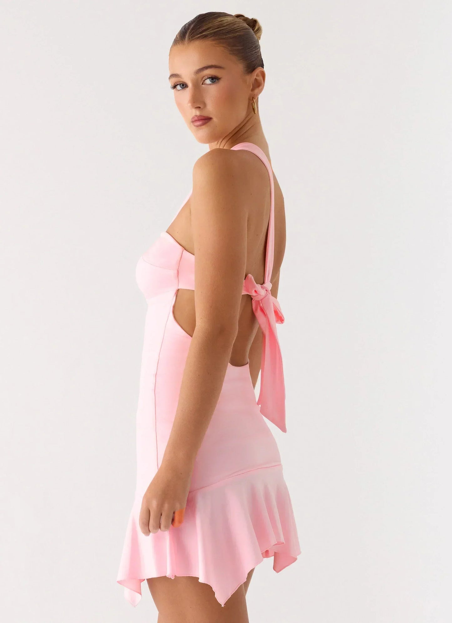 Not Your Fan Cut Out Mini Dress - Pink