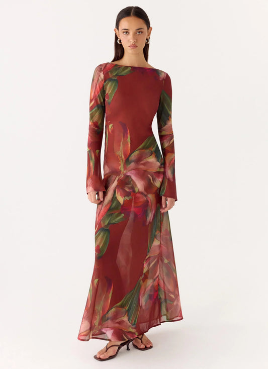 Charmayne Chiffon Maxi Dress Cuba