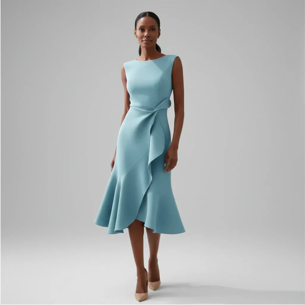 Iris Ruffle Midi Dress