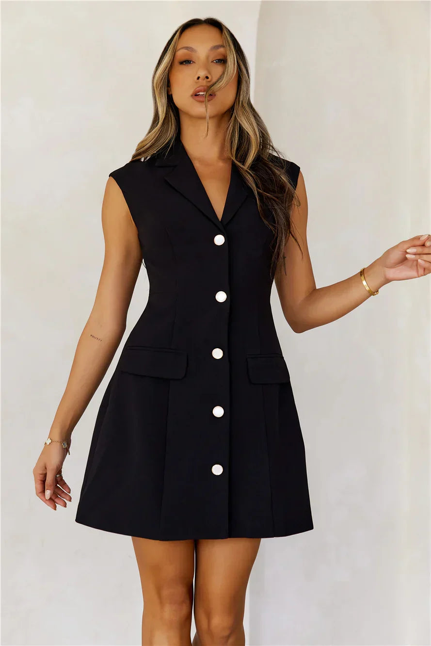 Powerful Vibe Vest Mini Dress Black