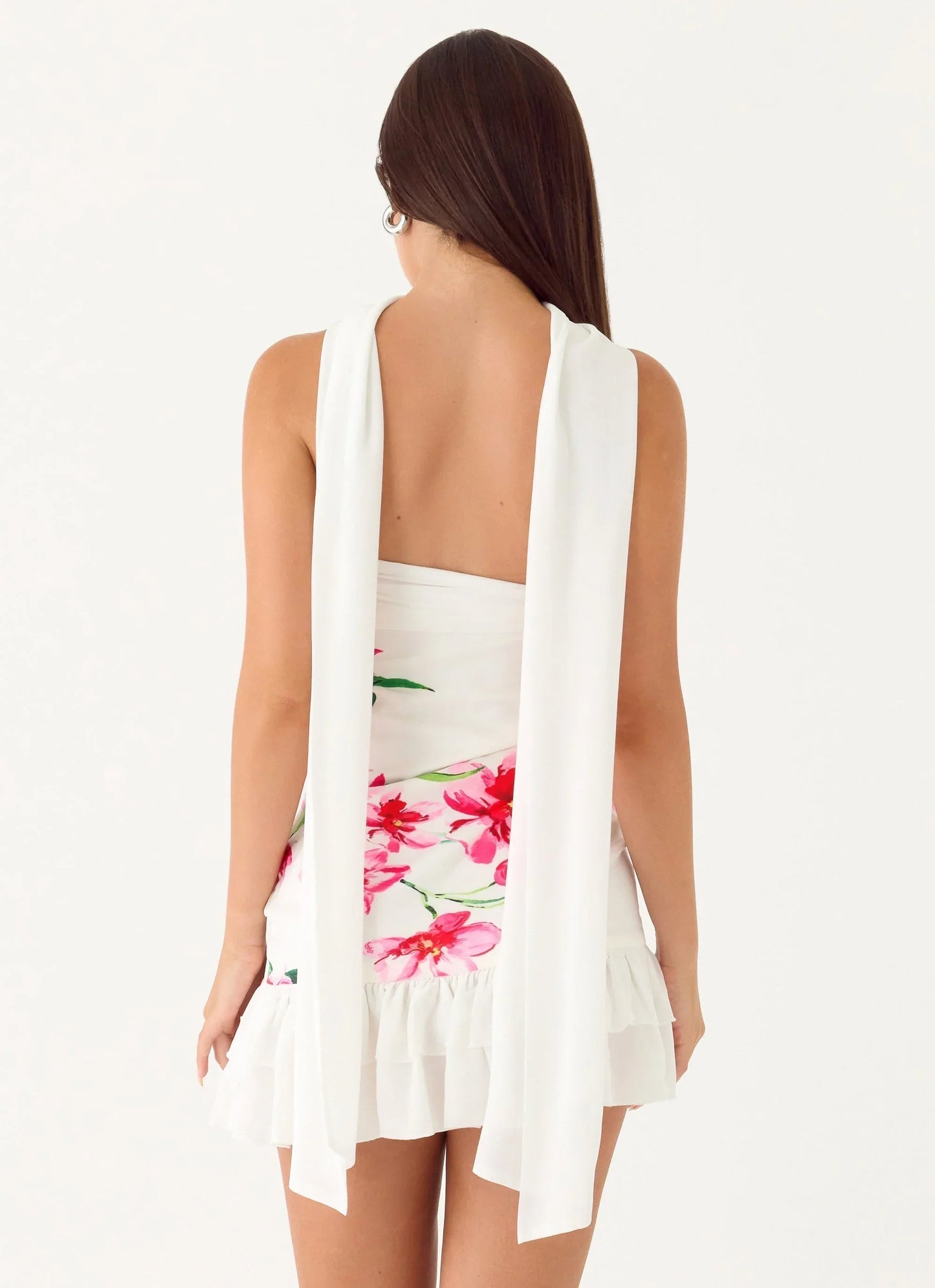 Manon Scarf Mini Dress White