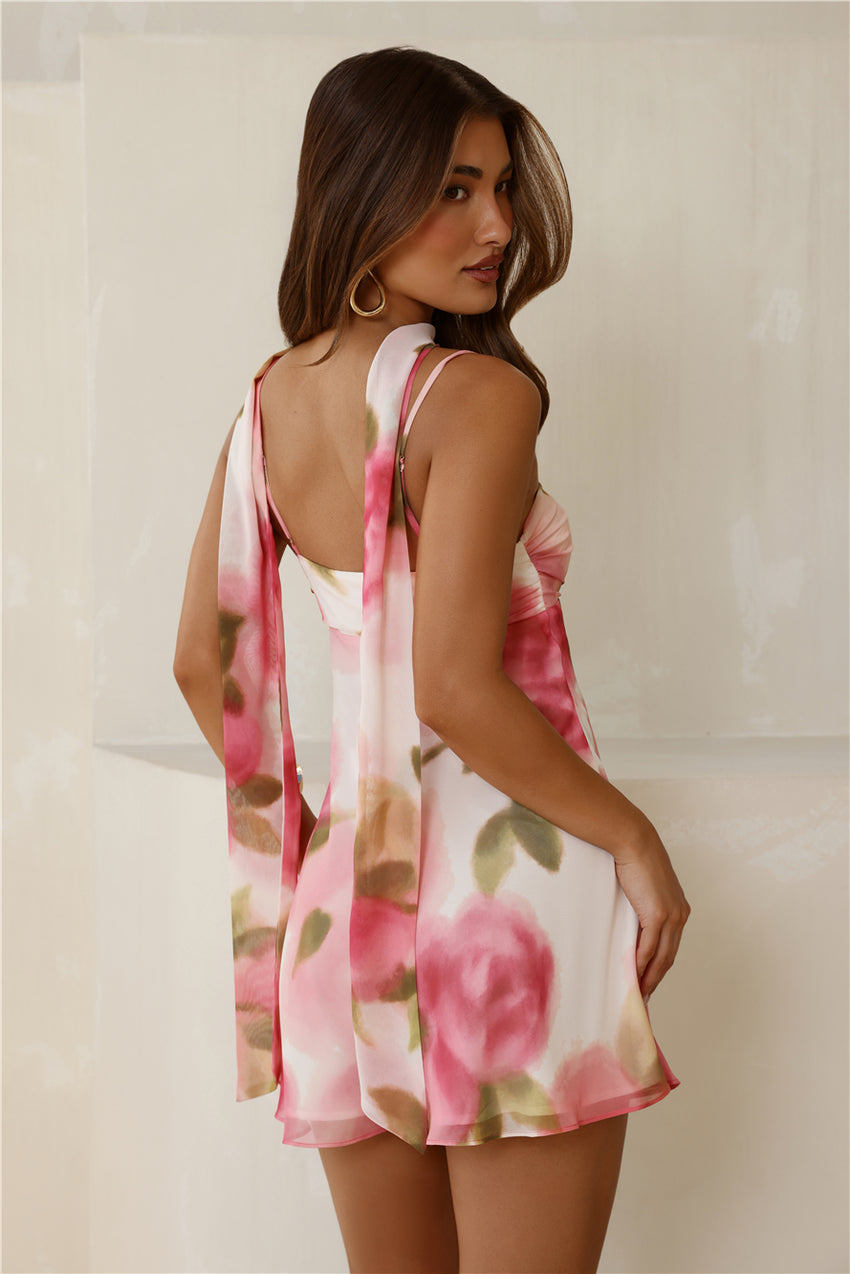 Florals Please Mini Dress Pink