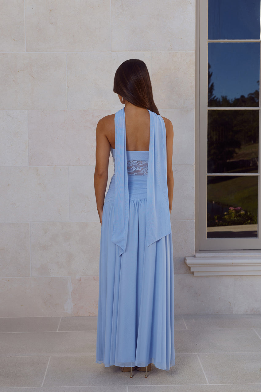 Favourite Luxury Strapless Maxi Dress Blue
