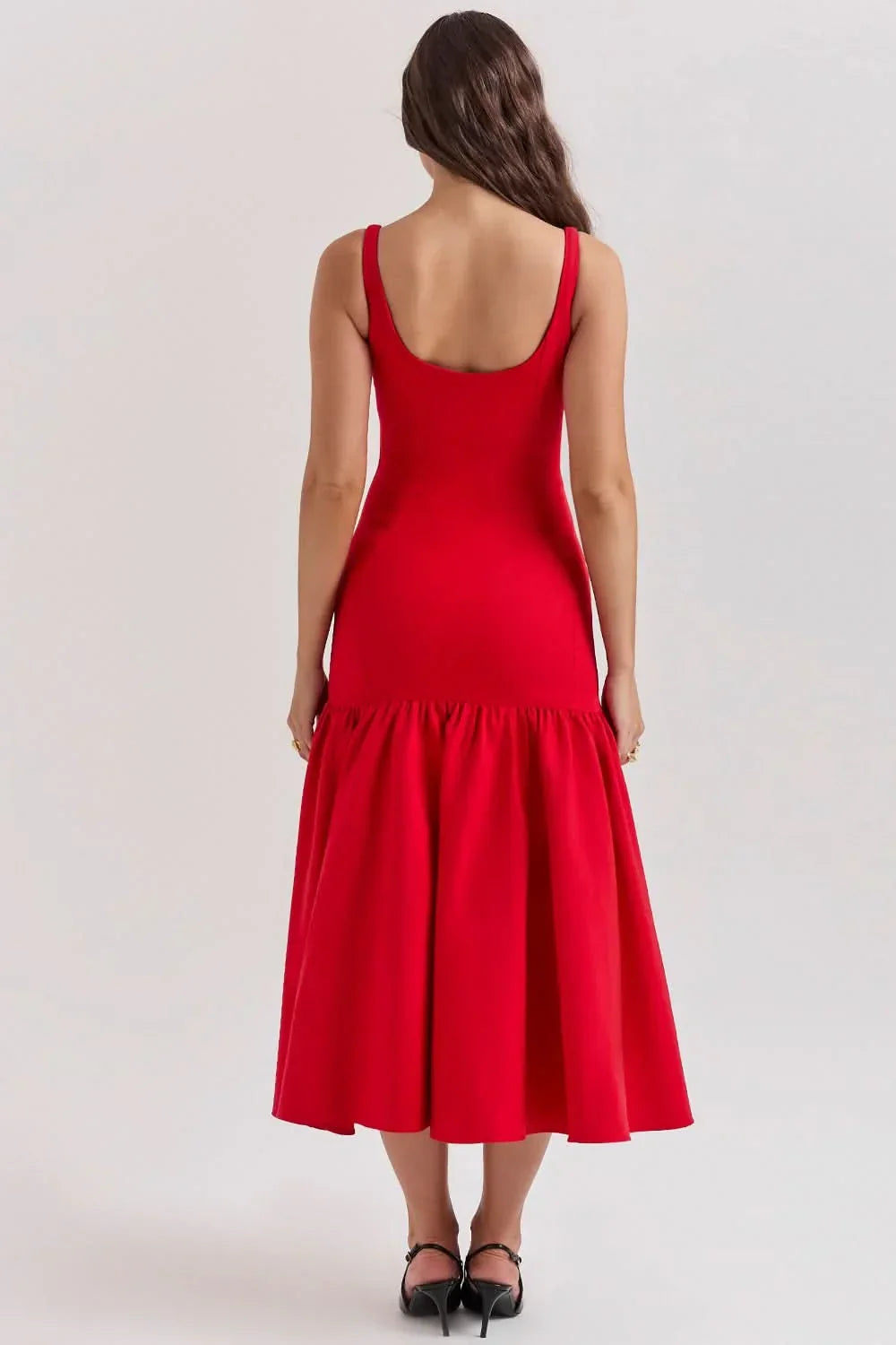 Isabella Ruffle Midi Dress