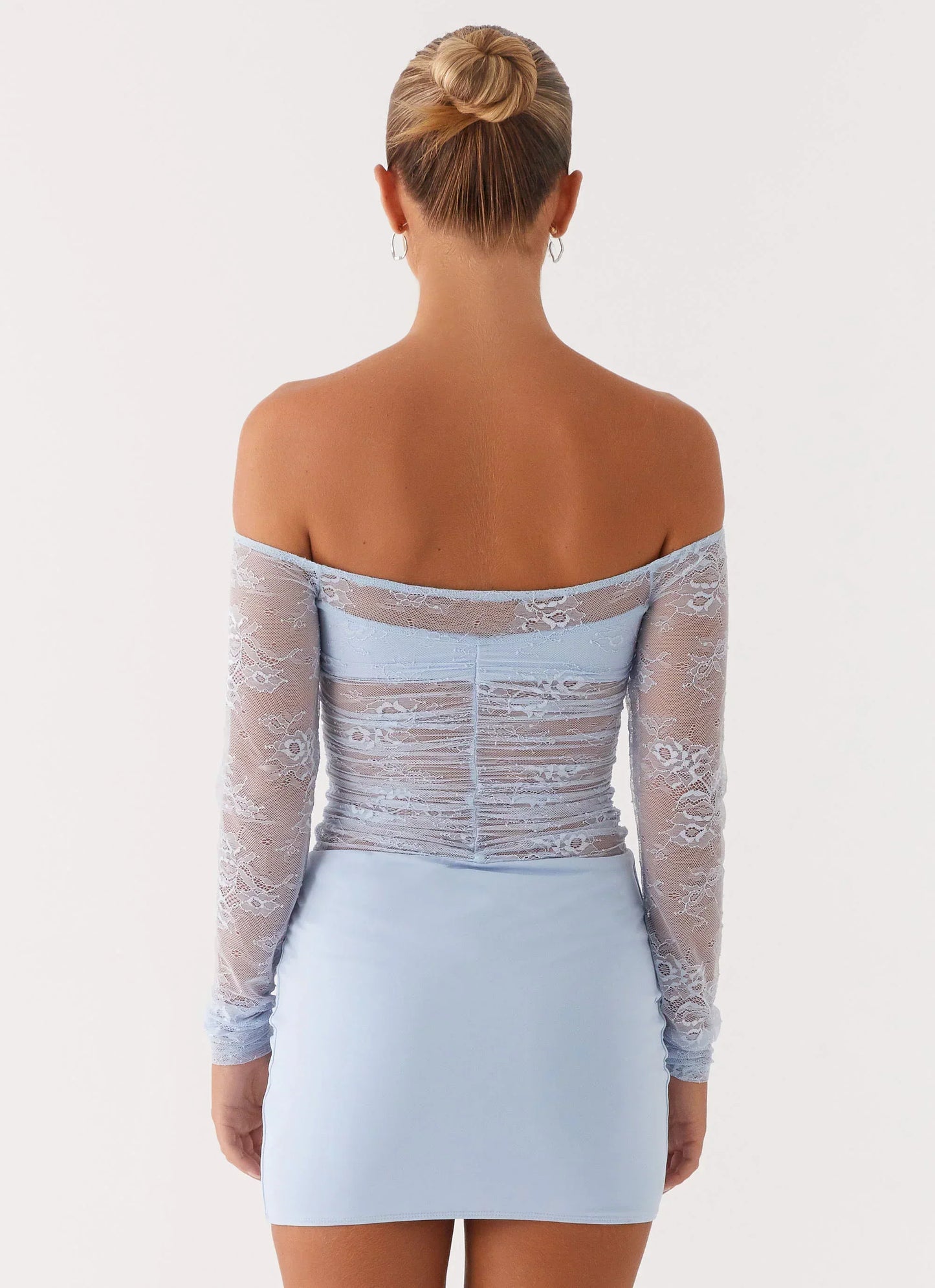 Collide Lace Mini Dress - Blue
