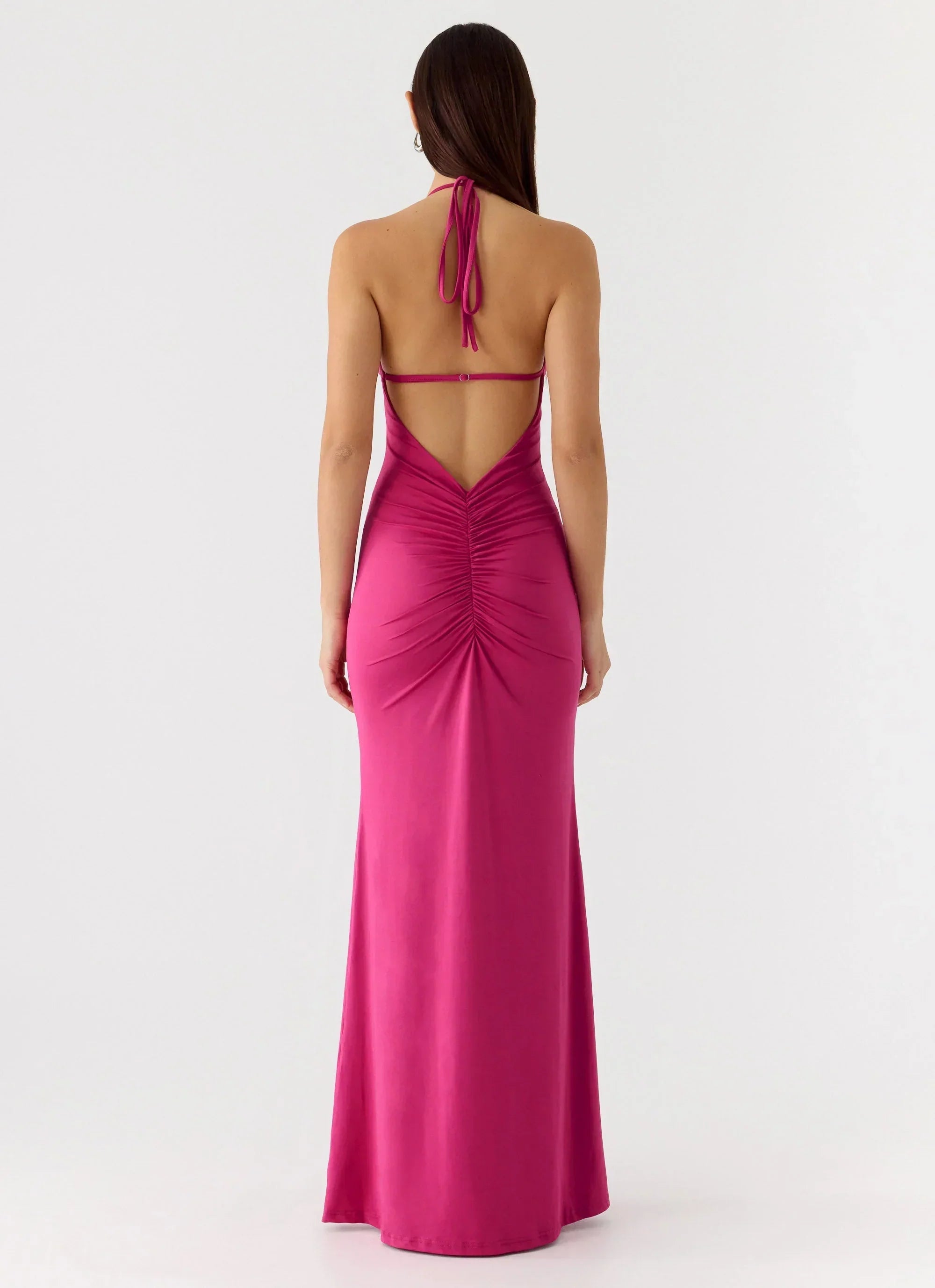 Have Your Attention Maxi Dress - Fuchsia
