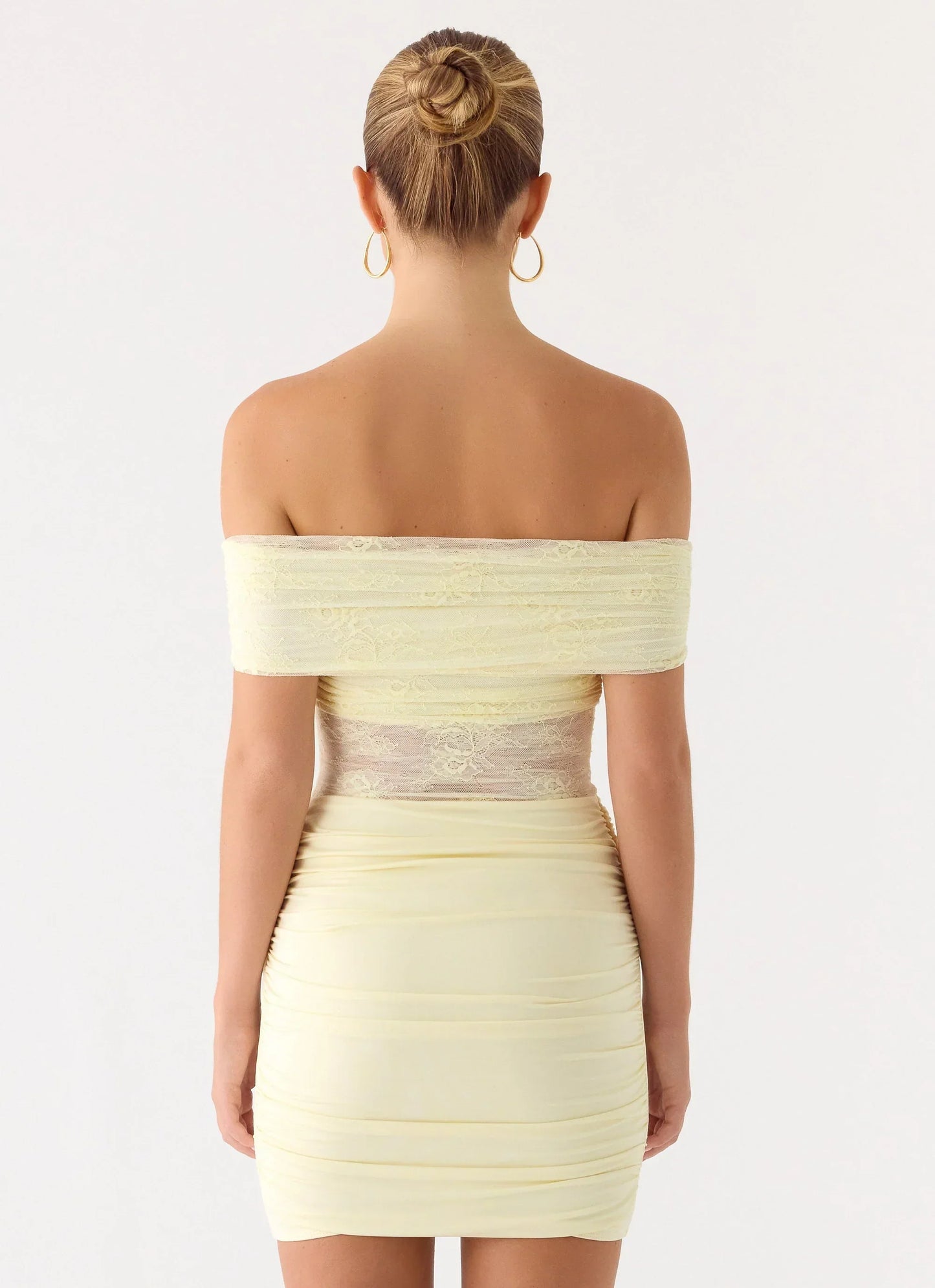 Either Way Off Shoulder Mini Dress Yellow