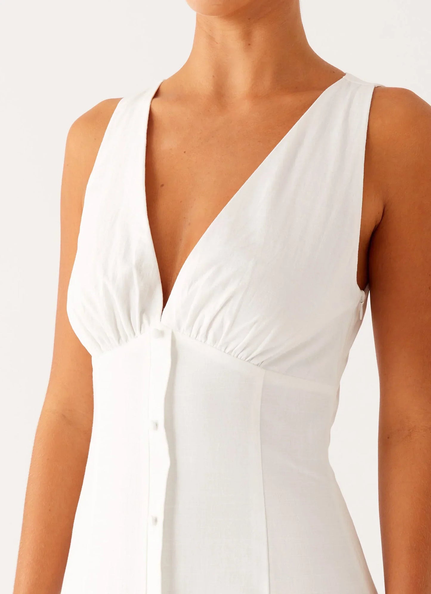 Tamsin Linen Maxi Dress - White