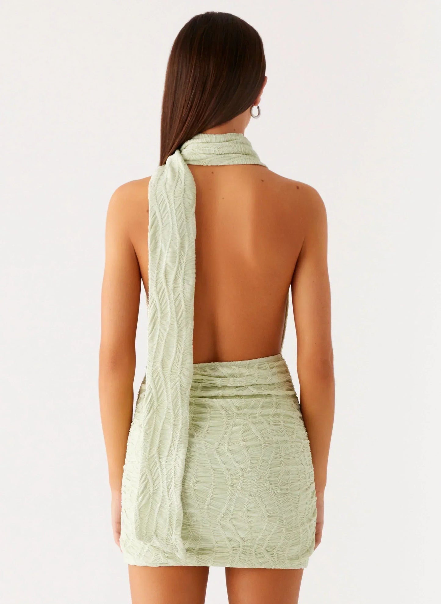 Crimson Mini Dress - Forest Sage