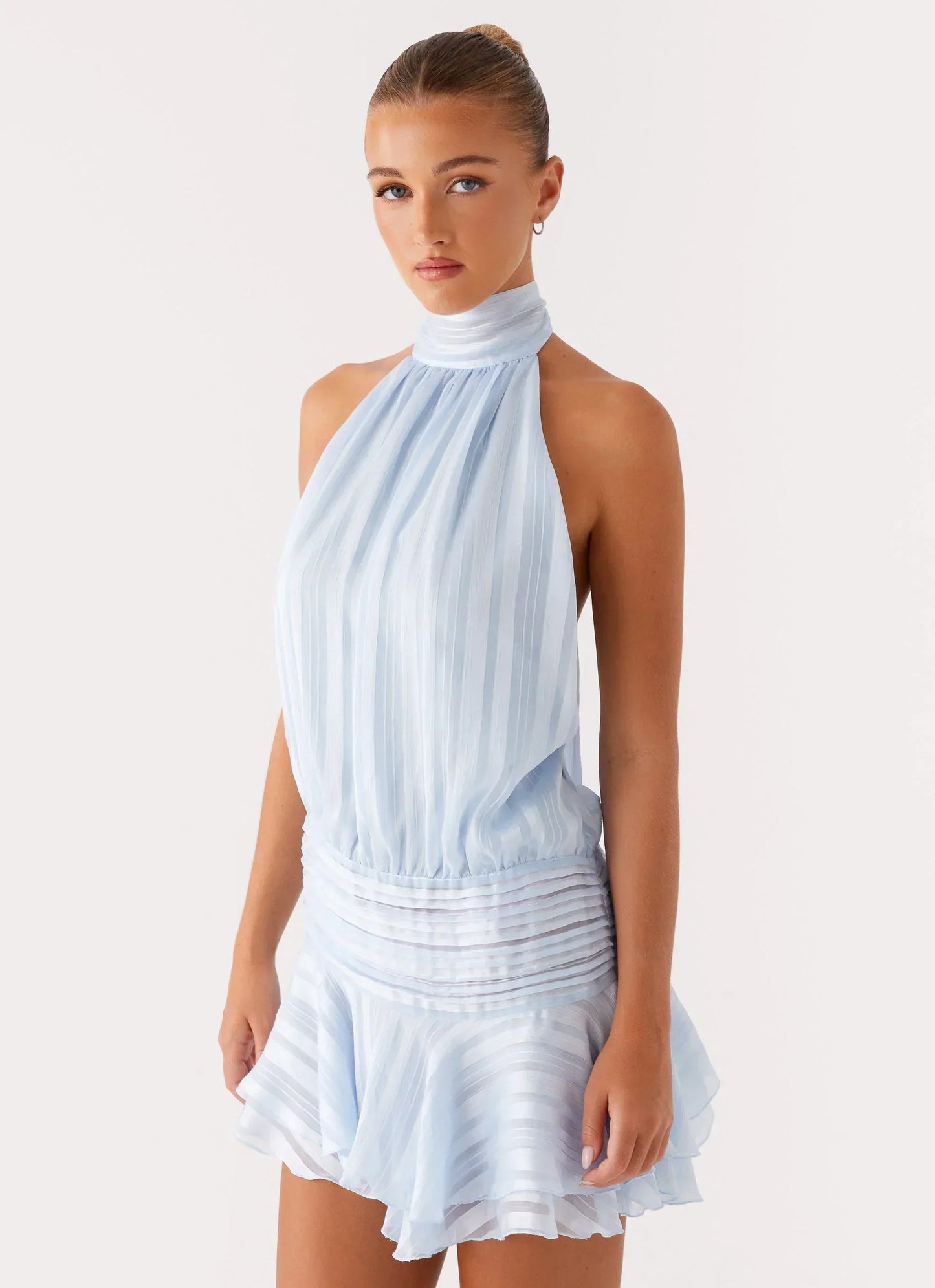 Willow Chiffon Mini Dress - Blue