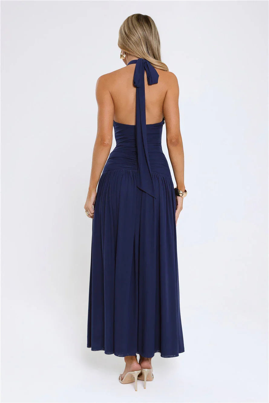 Mirielle Halter Maxi Dress Navy