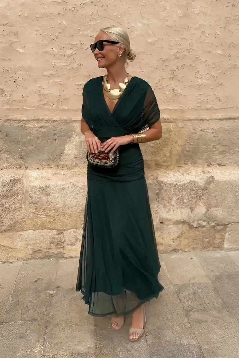 Rosetta Draped Maxi Dress