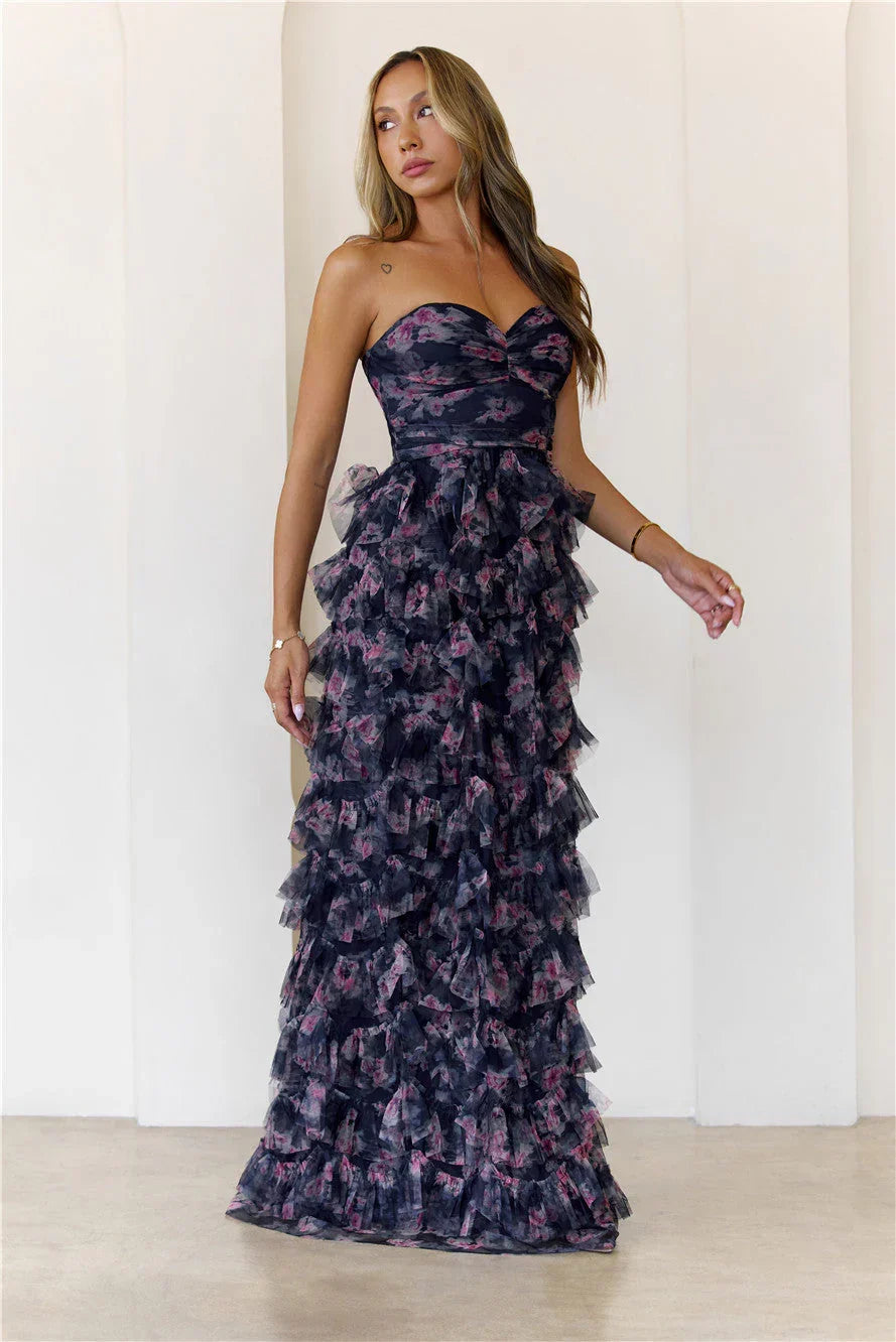 Arlette Tulle Maxi Dress Navy