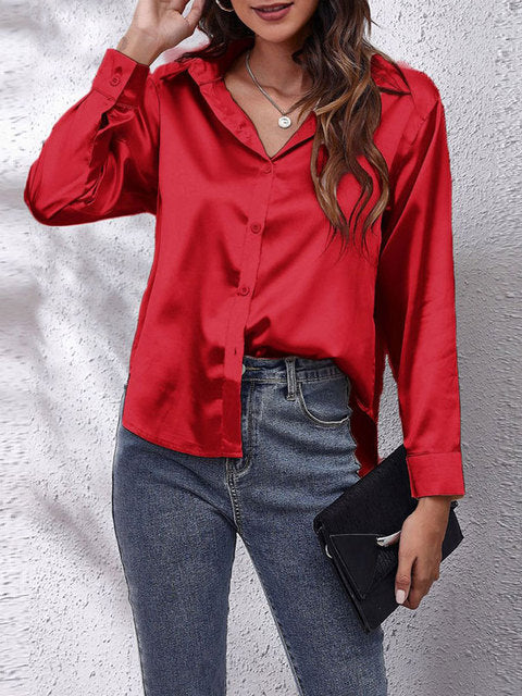Sienna Satin Collared Top
