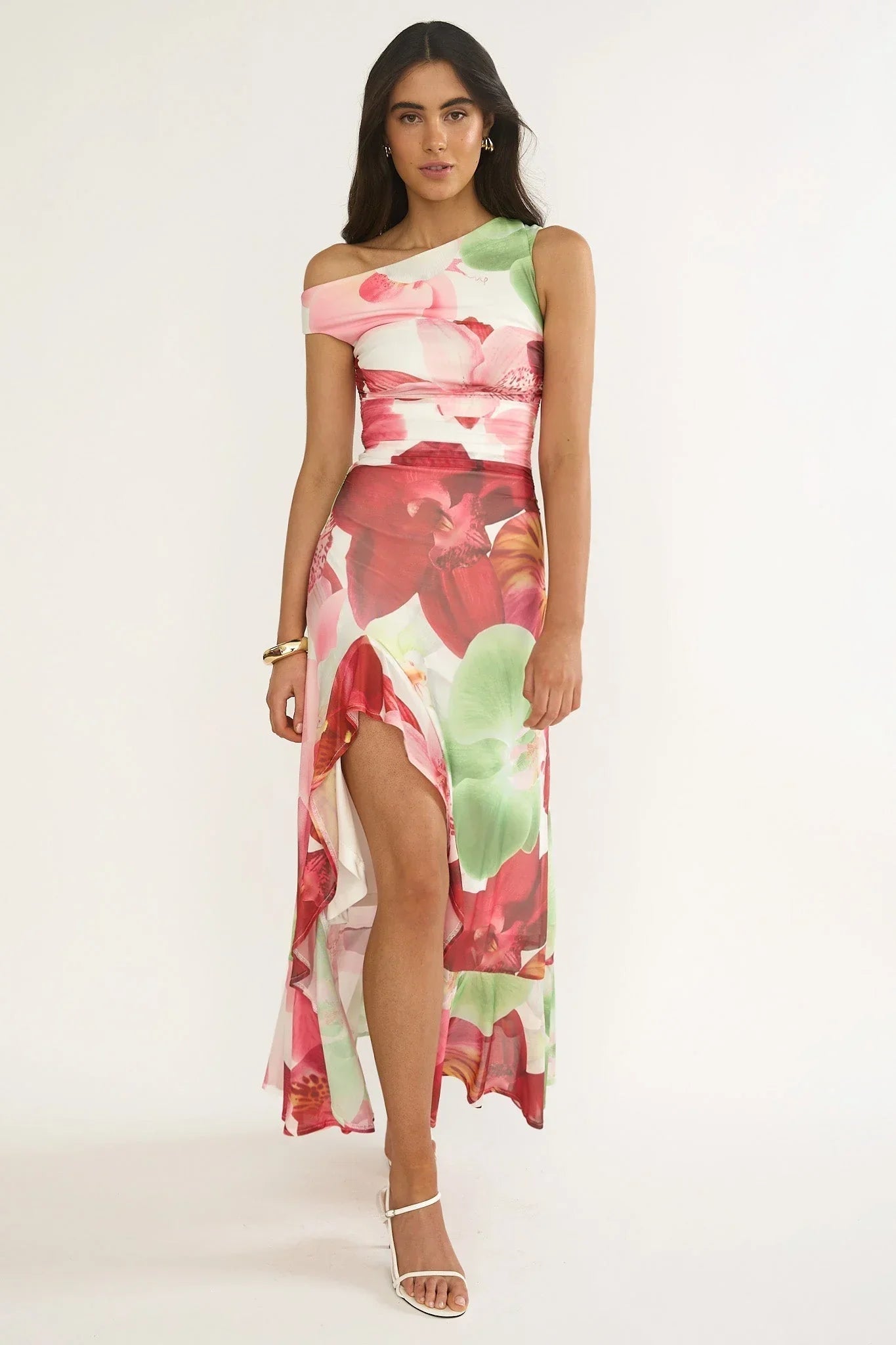 Moonlit Neckline Maxi Dress Floral