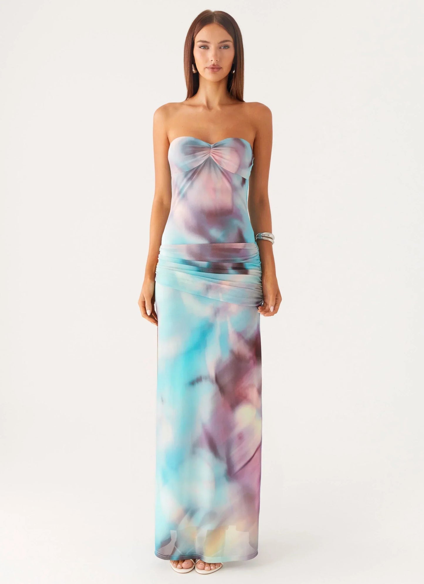 Isle Escape Mesh Maxi Dress Sea Splash