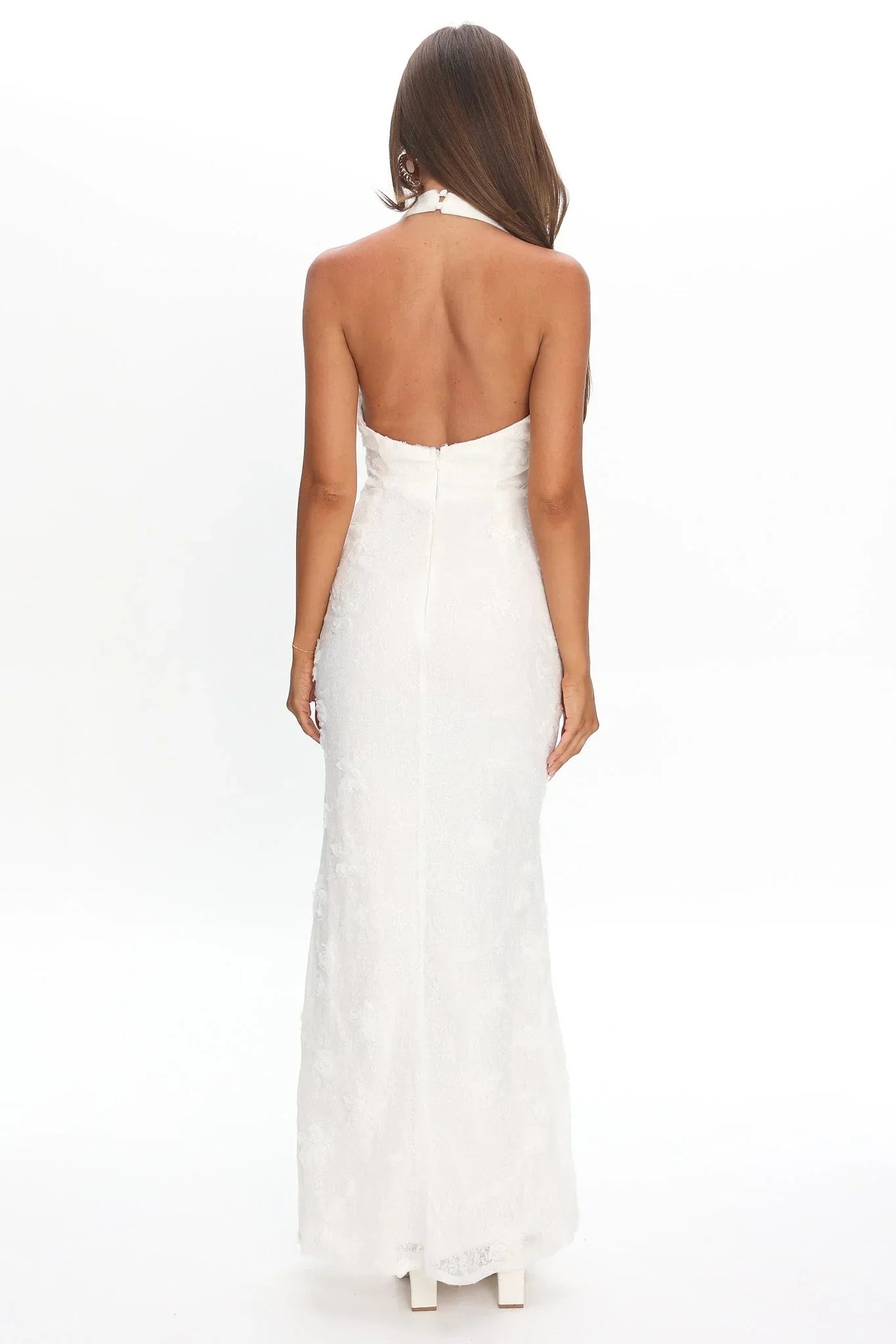 Alisette Split Maxi Dress White