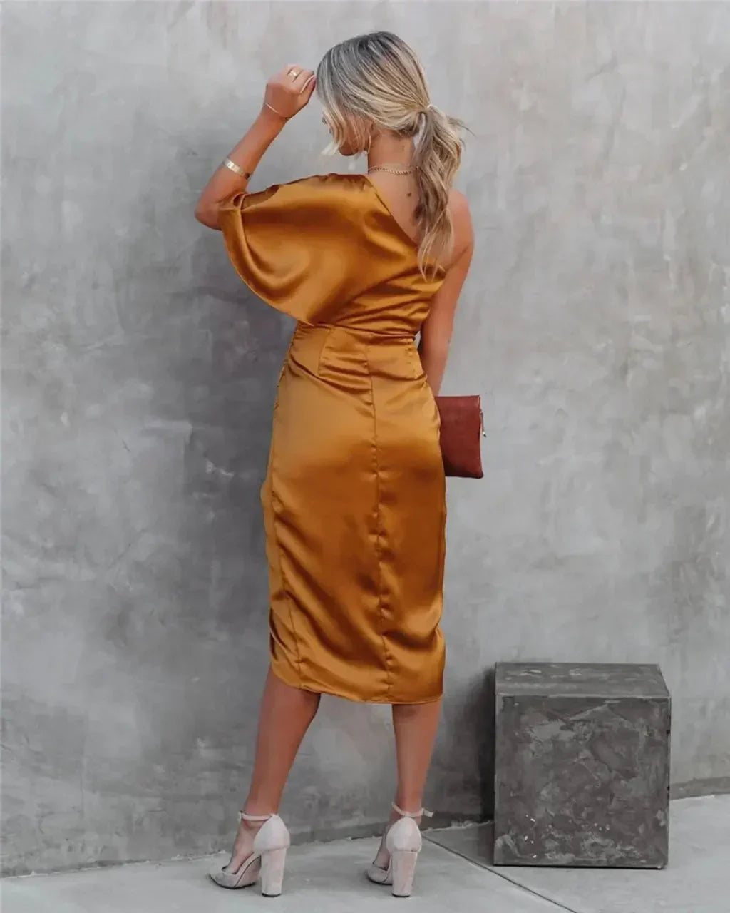 Elara Draped Midi Dress