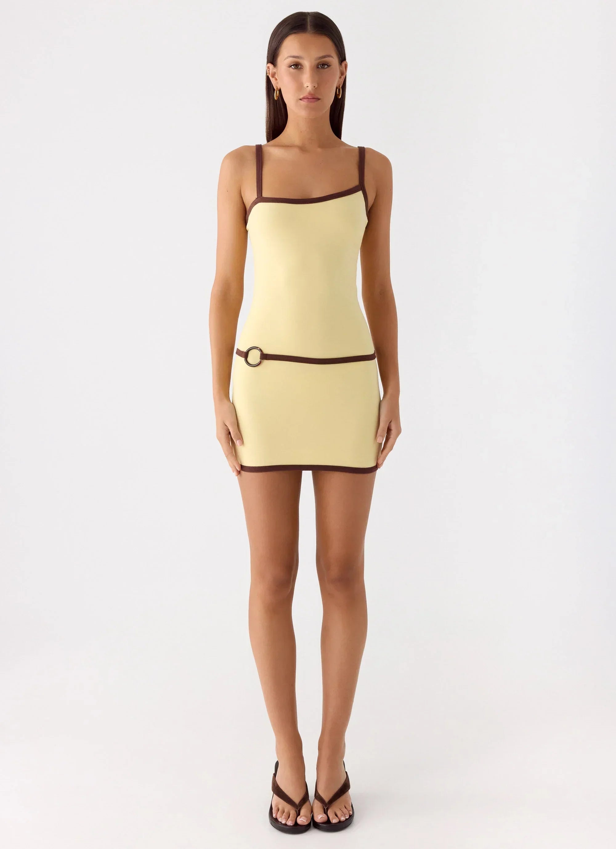 Felicia Asymmetrical Mini Dress - Yellow