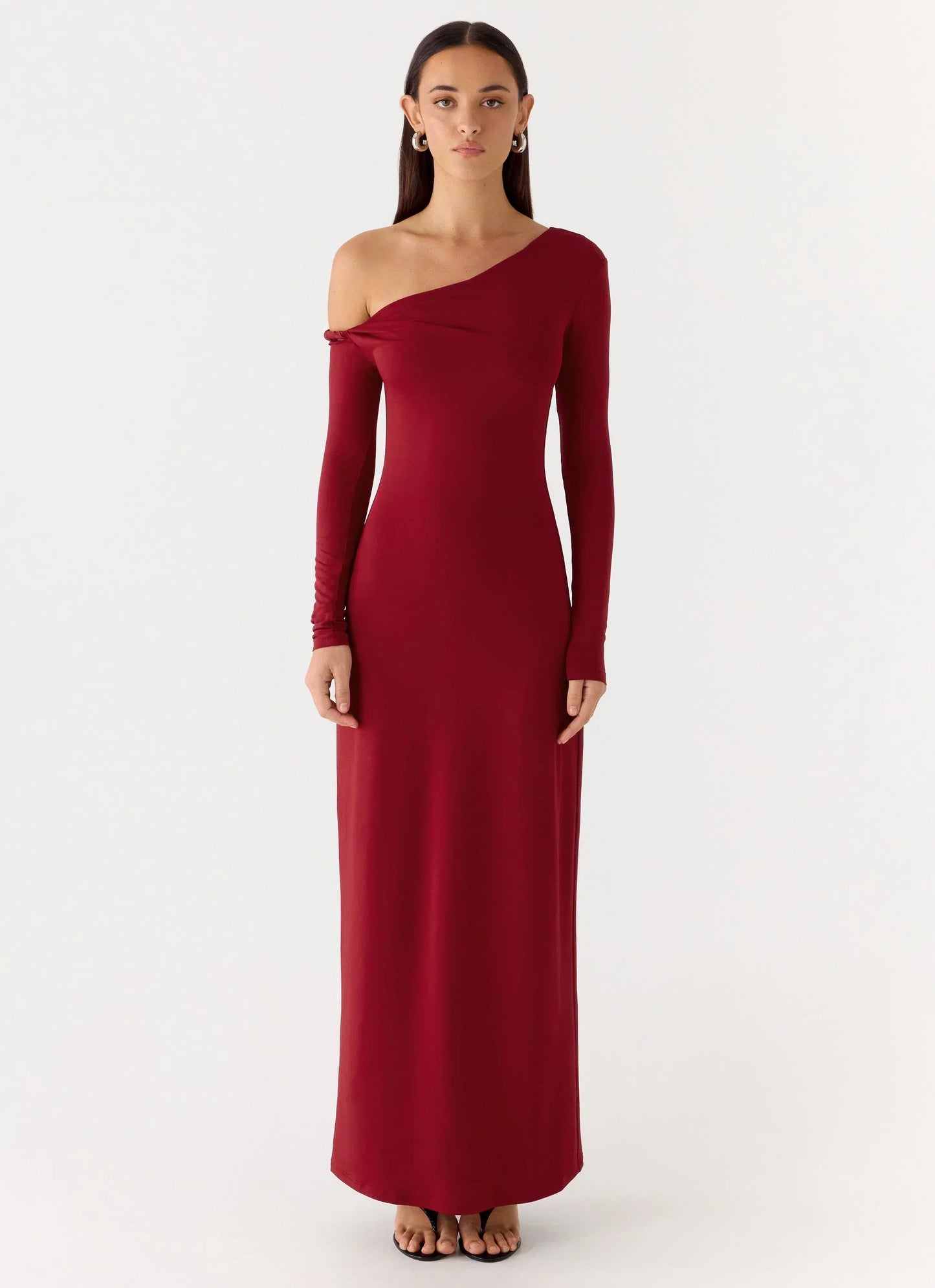 Jordana Twist Maxi Dress - Merlot