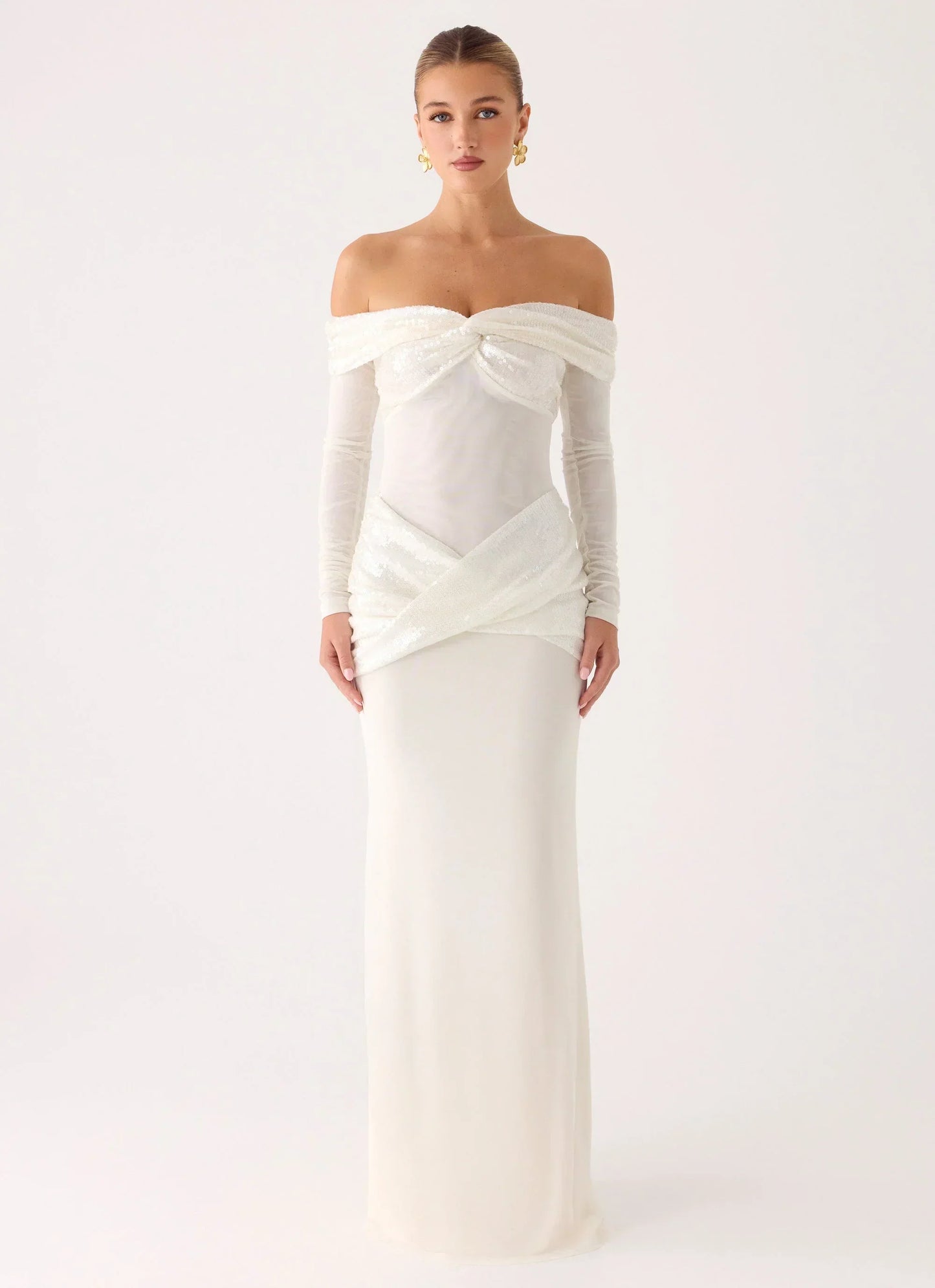 Over To You Sequin Maxi Dress - White