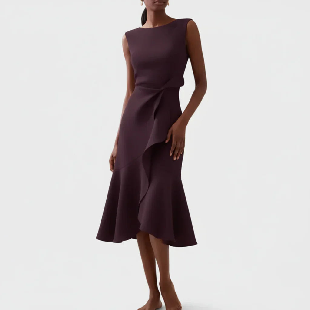 Iris Ruffle Midi Dress
