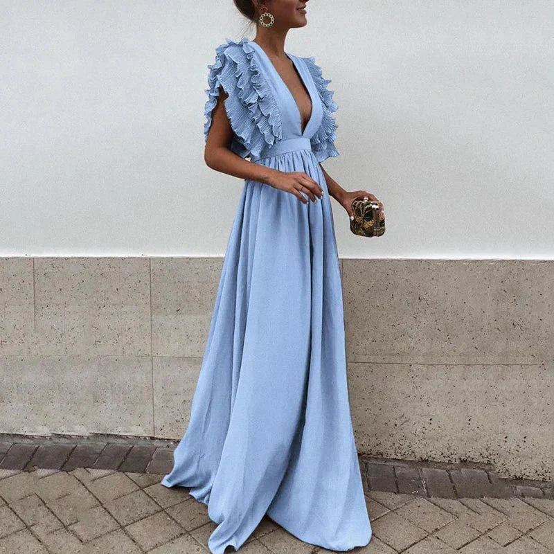 Gabriela Ruffle Maxi Dress