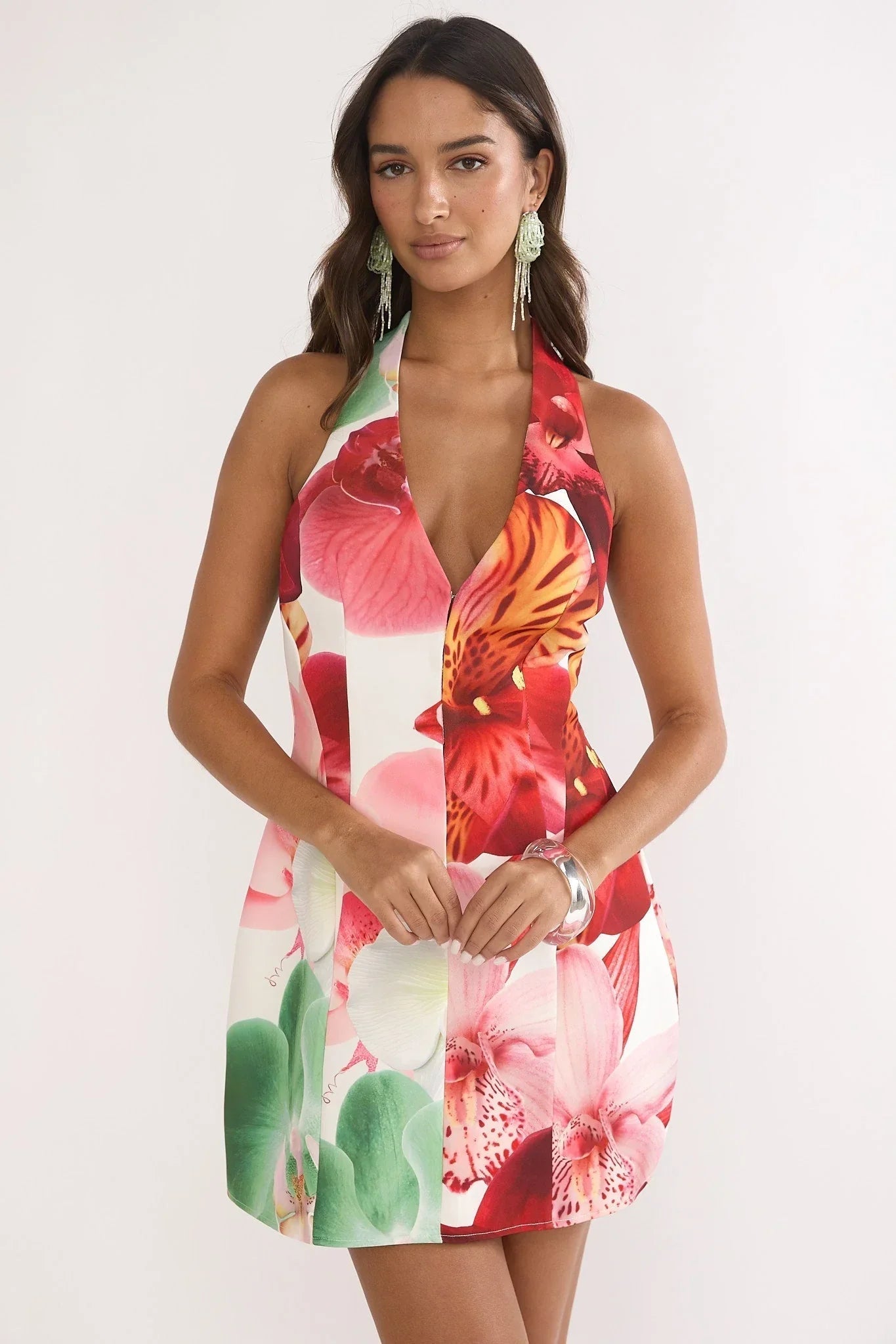 Elisabet Halter Mini Dress Floral