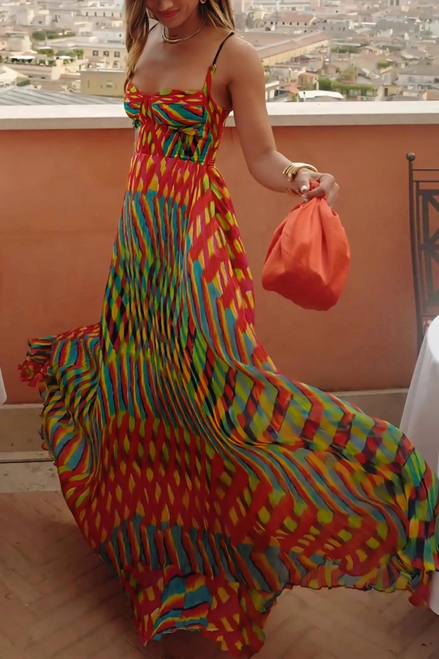 Kira Pleated Maxi Dress