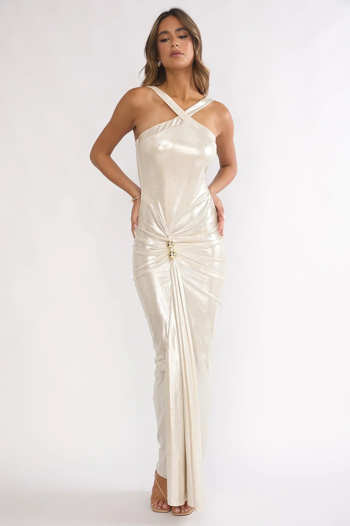 Delaina Maxi Dress Pearl