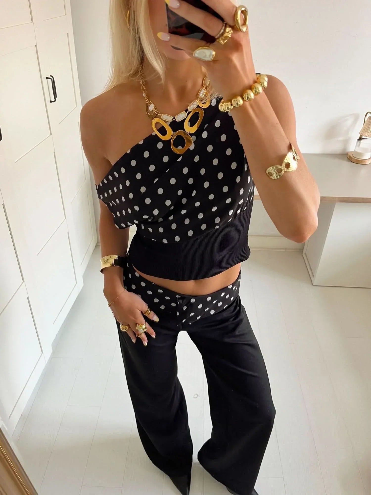 Avery Polka Dot Crop Top
