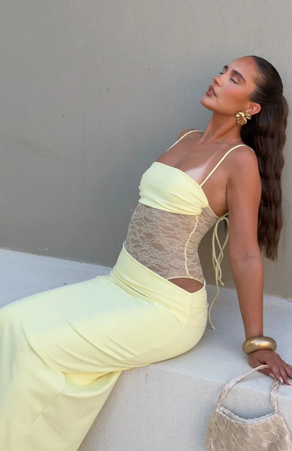 Lemon Bloom Maxi Dress