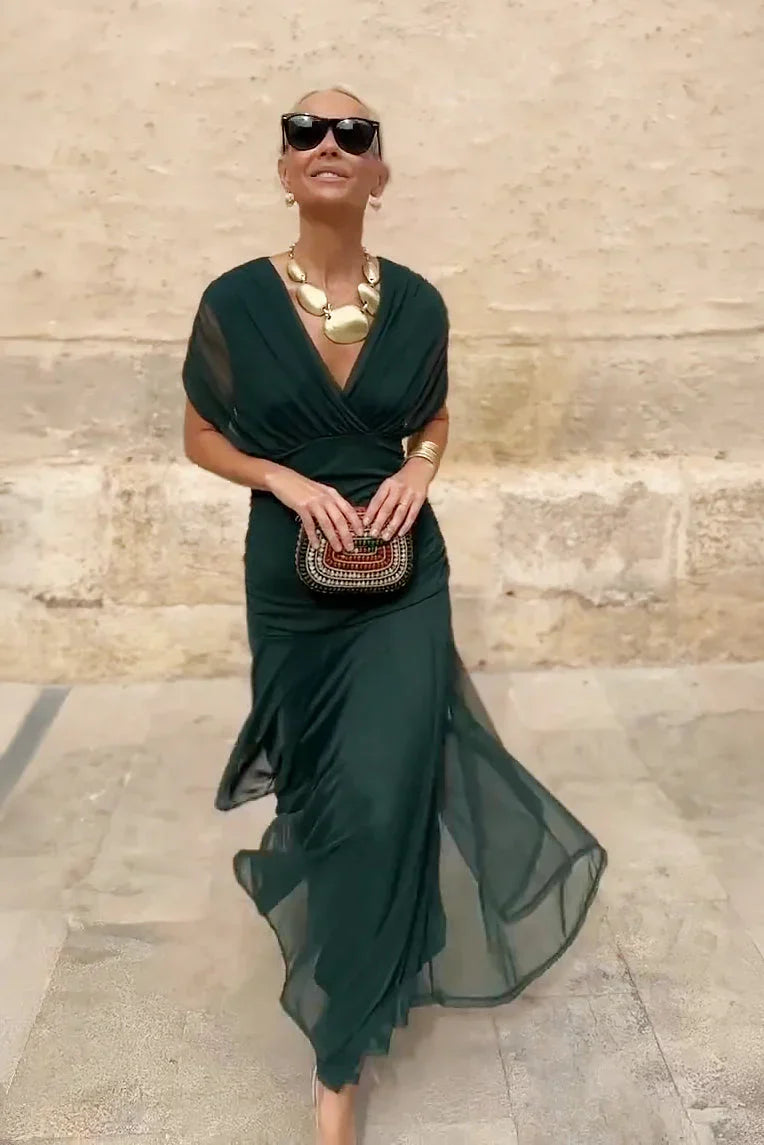 Rosetta Draped Maxi Dress