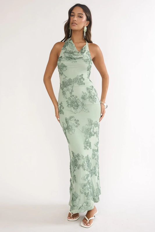 Kirralée Embellished Maxi Dress Aqua