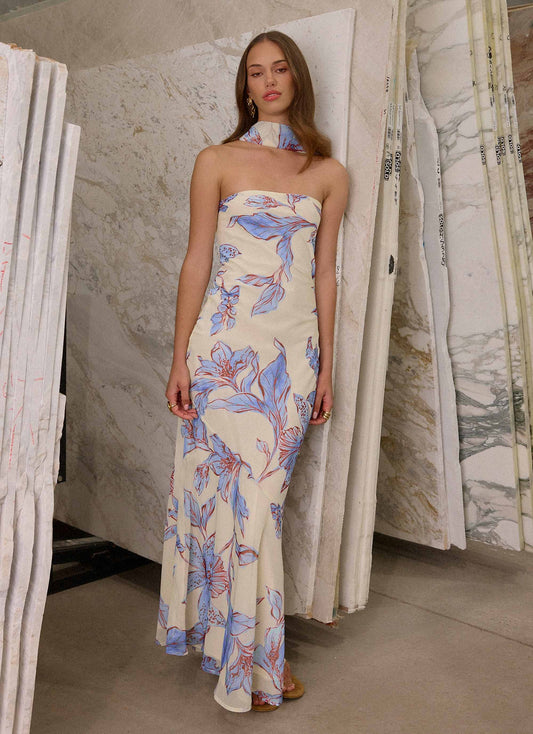Under The Pagoda Maxi Dress - Violet Blossom