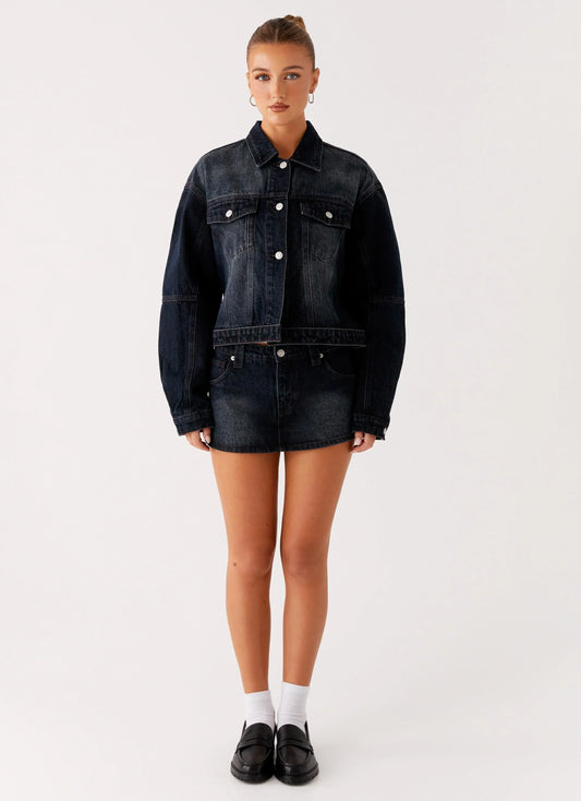 Tropics Denim Jacket - Washed Dark Blue