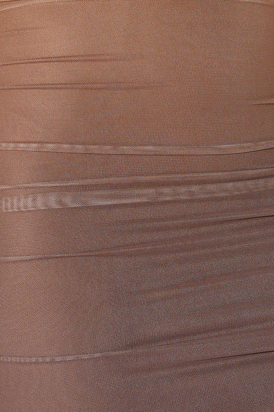 Ombra Mesh Midi Dress Brown